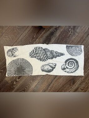 West Elm white & shell decorative accent pillow case
